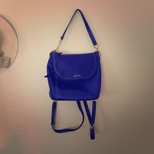 Vera Bradley  blue leather backpack / shoulder bag